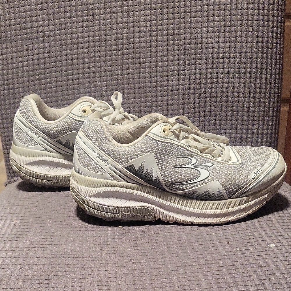 Women's White and Gray Athletic Sneakers